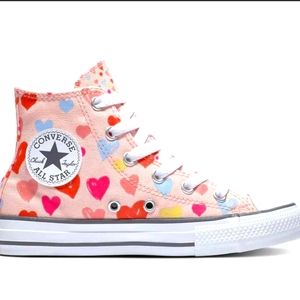 Girl's Converse Chuck Taylor High Tops Love Heart Print Sneakers